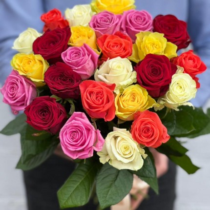 Букет из разноцветных роз - купить с доставкой в по Рошалю